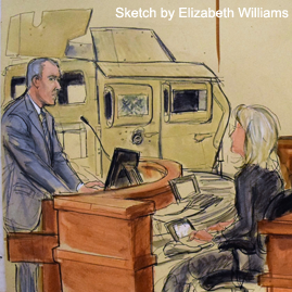 Karcher v. Iran Cases - Osen LLC - Sketch by Elizabeth Williams